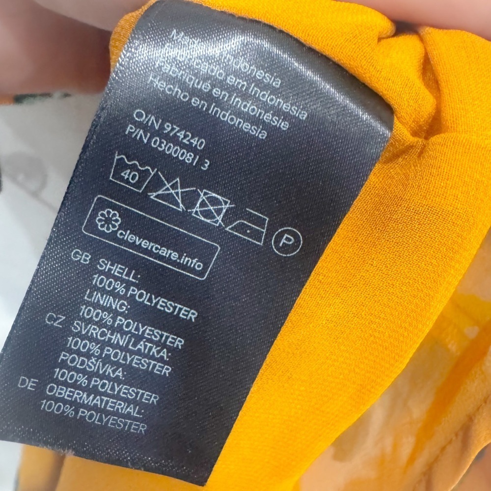 H&M mustard floral chiffon top ❤️size 4 - Picture 7 of 7